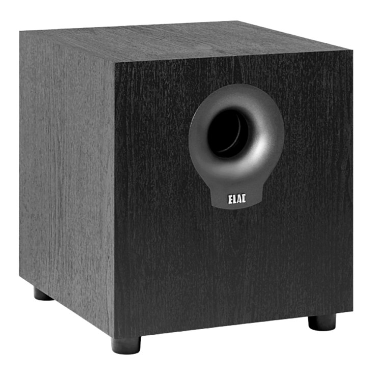 ELAC Debut 2.0 10" DS102 Powered Subwoofer, angled view