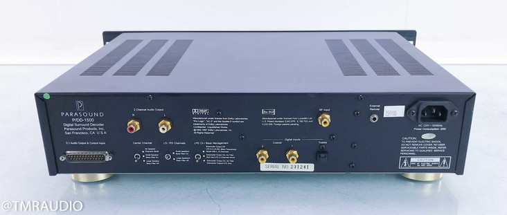 Parasound P/DD-1500 5.1 Channel Surround Decoder; AS-IS (No Remote / No 2Ch Out)