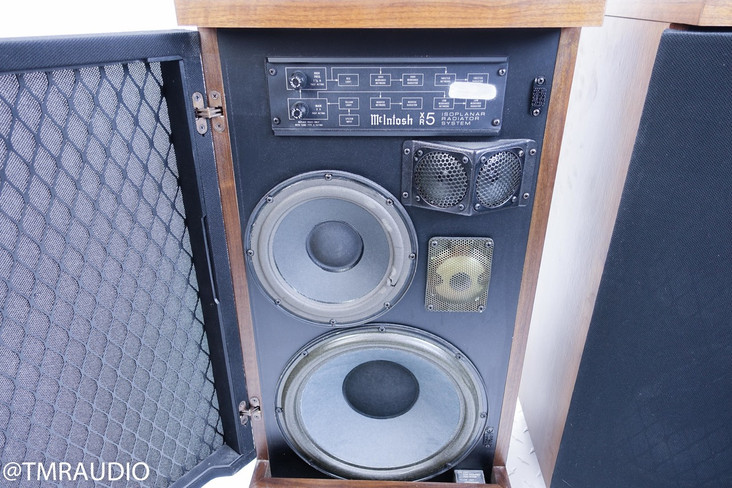 McIntosh XR5 Vintage Floorstanding Speakers; Walnut Pair; AS-IS (Old Surrounds)