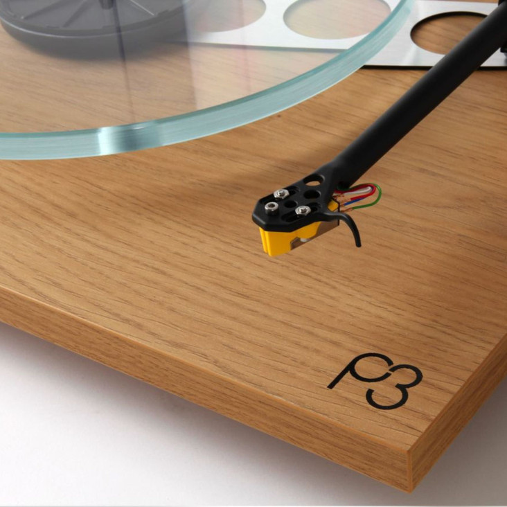 Rega Planar 3 Belt-Drive Turntable, light oak hero shot, exact mm cartridge