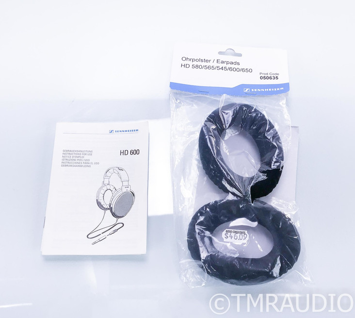 Sennheiser HD600 Open Back Headphones; HD-600; Extra Ear Pads