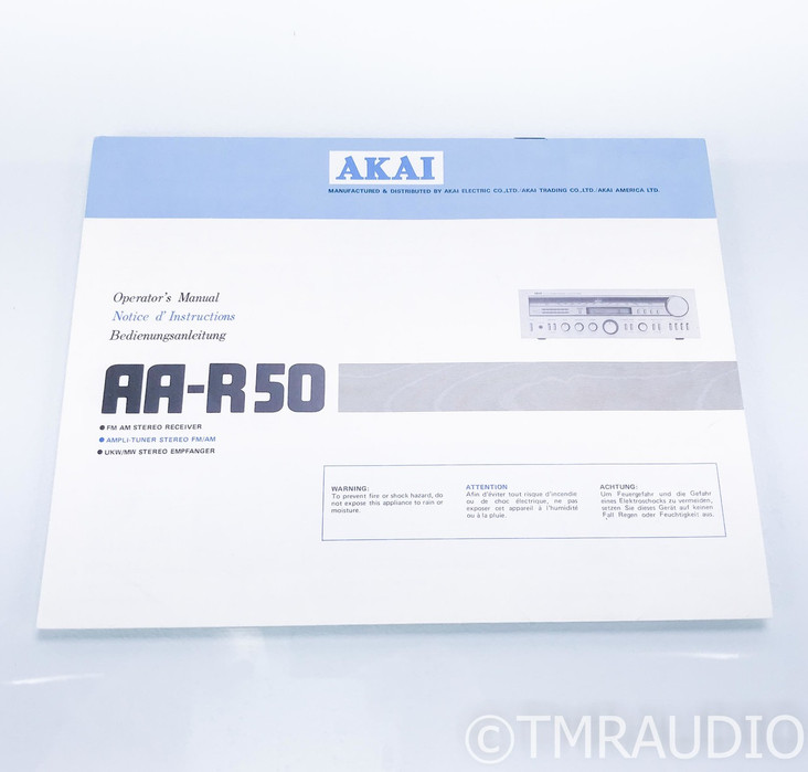 Akai AA-R50 Vintage AM / FM Receiver; MM Phono; AS-IS (Distortion / Noise)