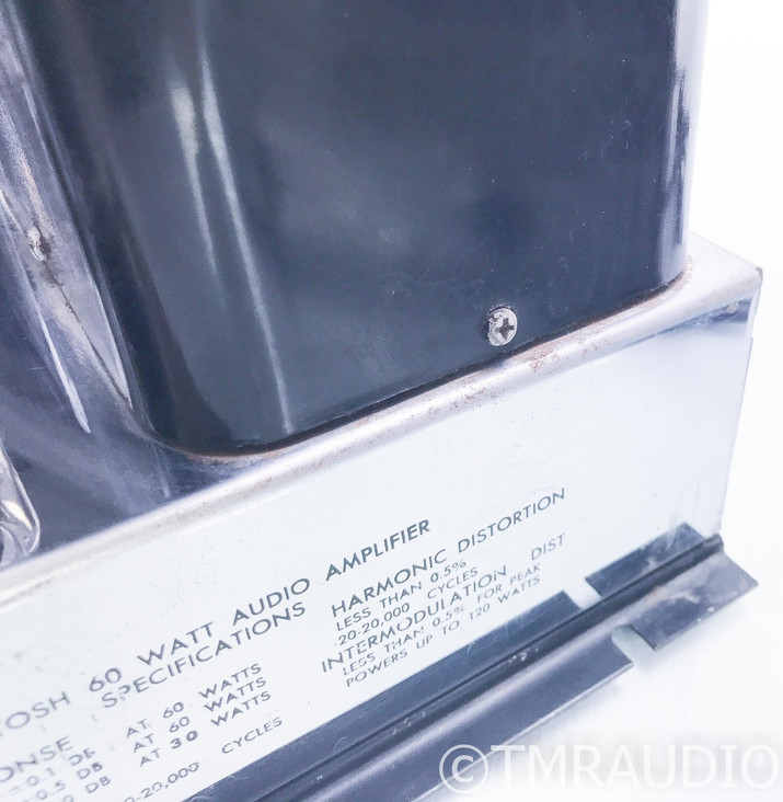 McIntosh MC60 Mono Tube Power Amplifier; MC-60; Vintage Pair