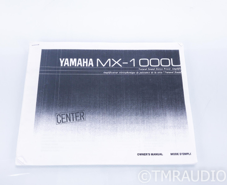 Yamaha MX-1000 Stereo Power Amplifier; MX1000; AS-IS (Damaged Binding Posts)