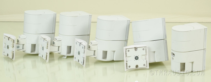 Bose Jewel Cube Speakers; Set of 5 White with Brackets / Adapters