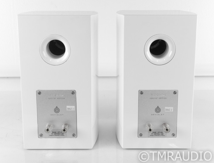 Atohm GT1-DV Devialet Special Edition Bookshelf Speakers; Gloss White Pair