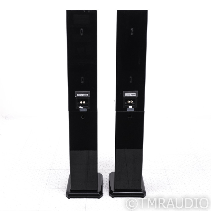 Atlantic Technology 451 LR Bookshelf Speakers; Black Pair w/ Pedestal Stands