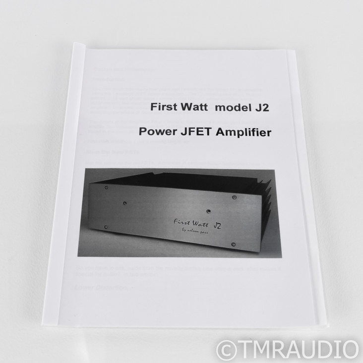 First Watt J2 Stereo Power Amplifier; J-2; Nelson Pass (SOLD2)