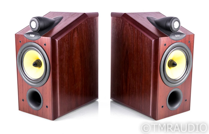 B&W CDM 1NT Bookshelf Speakers; Red Stained Cherrywood Pair