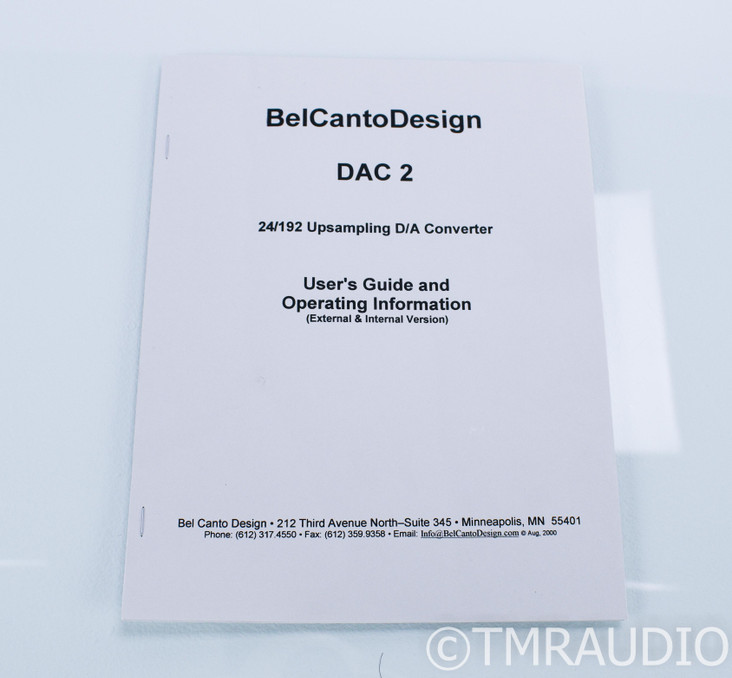 Bel Canto DAC2 Upsampling S/PDIF DAC; 2.0; D/A Converter