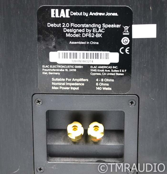 Elac Debut 2.0 F6.2 Floorstanding Speakers; DF62; Black Pair