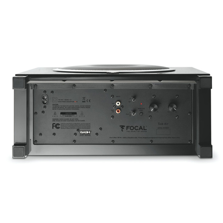 Focal Sub Air Wireless Subwoofer, black, inputs and outputs