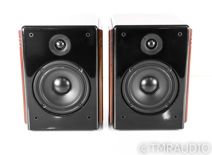 Studio Electric Monitor Bookshelf Speakers; Walnut Pair w/ Art Deco Grills (SOLD)