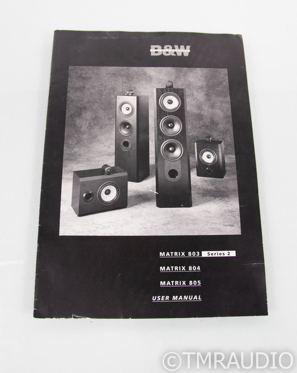 B&W Matrix 805 Bookshelf Speakers; Black Ash Pair (SOLD)