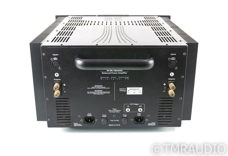 BAT VK-600 SE Stereo Power Amplifier; VK600SE; Custom Black Faceplate