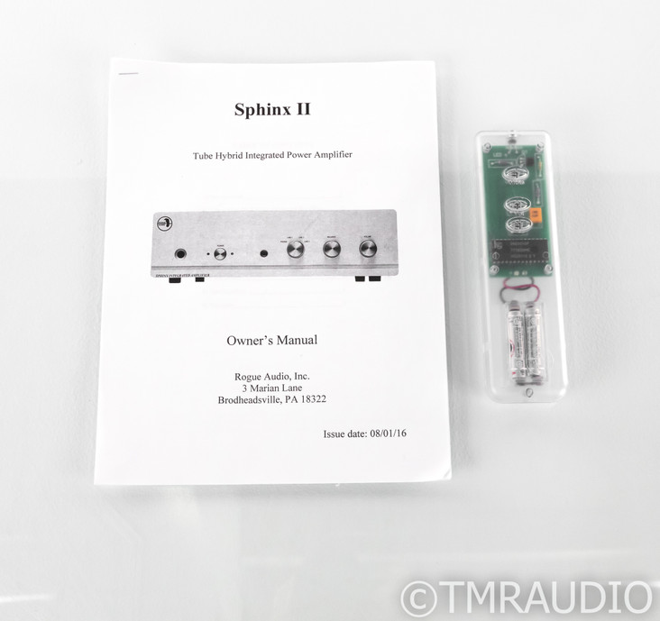 Rogue Audio Sphinx 2 Stereo Tube Integrated Amplifier; Remote; MM Phono