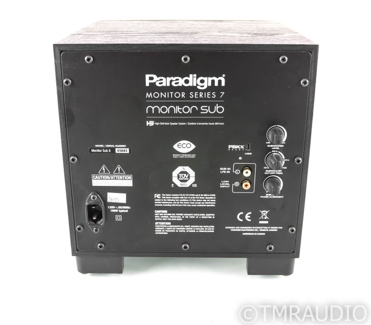 Paradigm Monitor Series 7 Powered 8" Subwoofer; Black