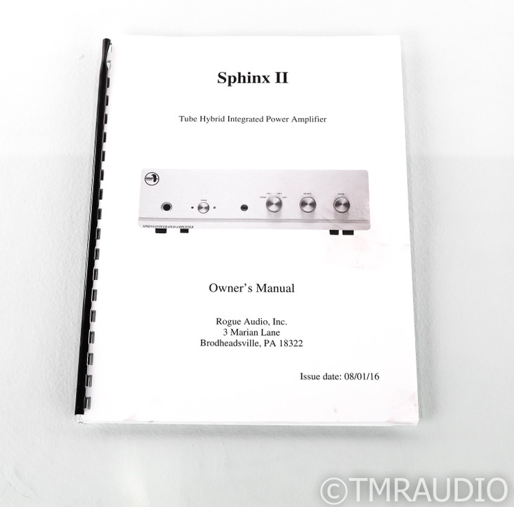 Rogue Audio Sphinx V2 Stereo Tube Hybrid Integrated Amplifier; MM Phono (SOLD)