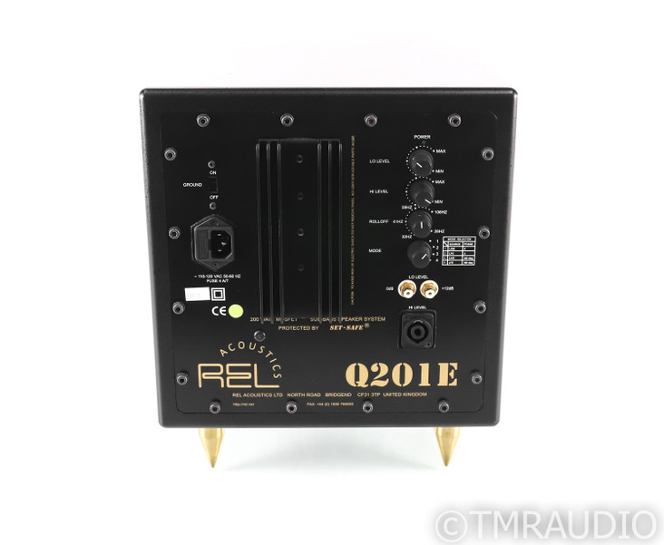 REL Q201E 10" Powered Subwoofer; Black; Q-201E (Upgraded Spikes)