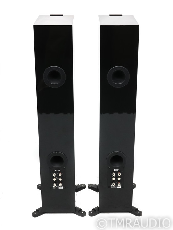 KEF R500 Floorstanding Speakers; R-500; Gloss Black Pair