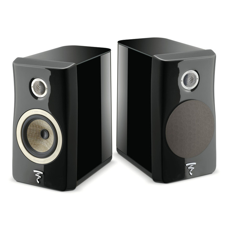 Focal Kanta No1 Bookshelf Speakers, black high gloss and deep black pair