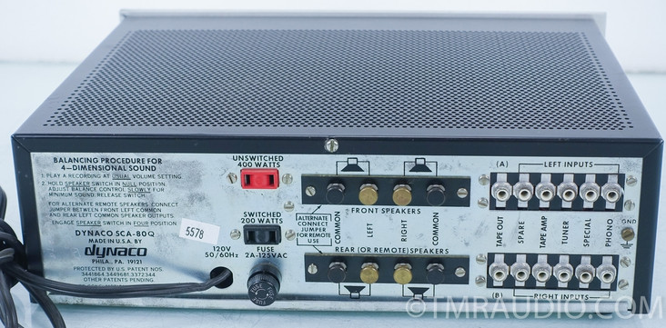 Dynaco SCA-80Q Vintage Integrated Amplifier; SCA-80