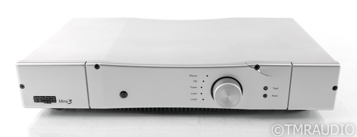 Rega Mira 3 Stereo Integrated Amplifier; Mira3; MM Phono; Remote (Cracked Faceplate)