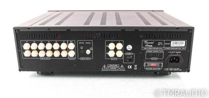 Vincent SA-T7 Stereo Tube Preamplifier; SA T7; Black; Blohbaum System