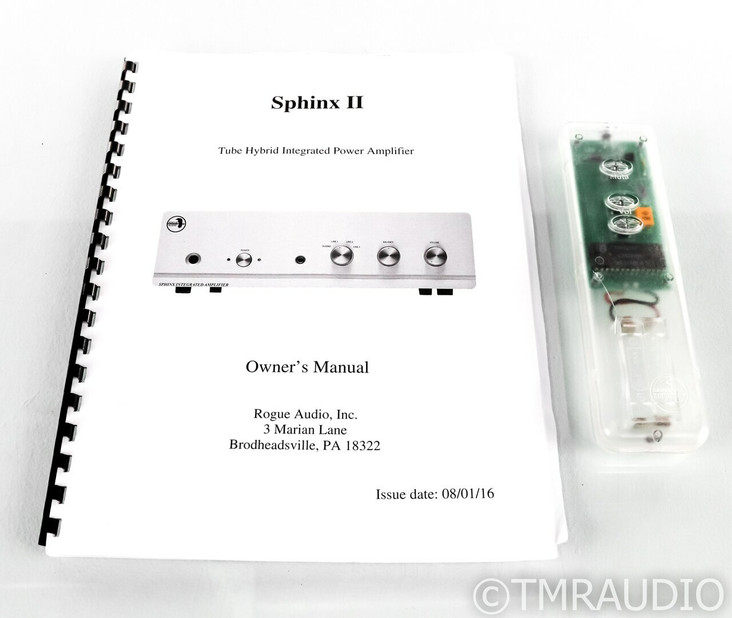 Rogue Audio Sphinx V2 Stereo Tube Hybrid Integrated Amplifier; MM Phono; Remote; Silver