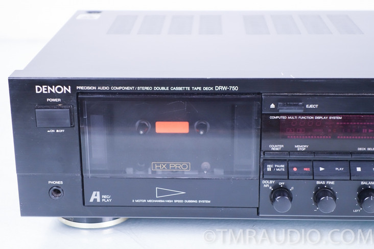 Denon DRW-750 Stereo Dual Cassette Deck; Tape Recorder