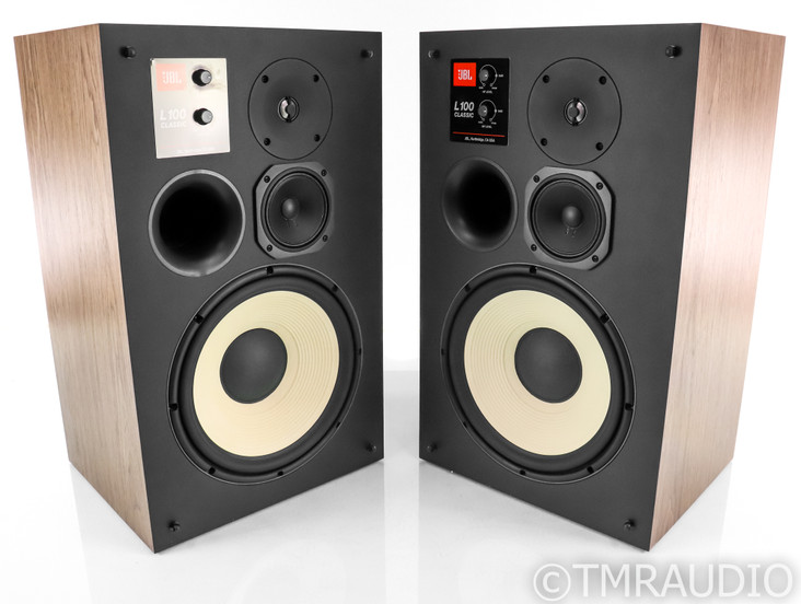 JBL L100 Classic Bookshelf Speakers; L-100 Walnut Pair w/ Black Grills