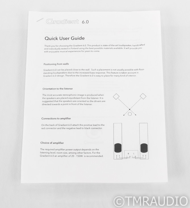 Gradient 6.0 Floorstanding Speakers; Gradient Six; Birch / White Pair