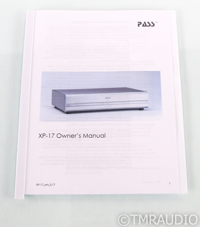 Pass Labs XP-17 MM / MC Phono Preamplifier; XP17; Silver (SOLD)