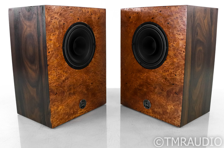 Omega Speaker Systems Compact Alnico Bookshelf Speakers; Redwood Burl Pair