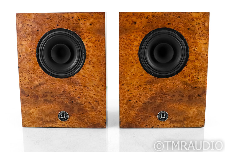 Omega Speaker Systems Compact Alnico Bookshelf Speakers; Redwood Burl Pair