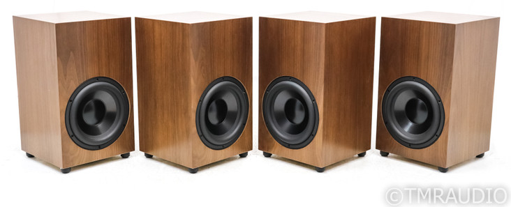 AudioKinesis The Swarm Passive Subwoofer System; Distributed Bass Array; Walnut