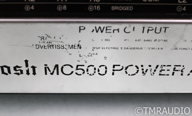 Mcintosh MC500 Stereo Power Amplifier; MC-500