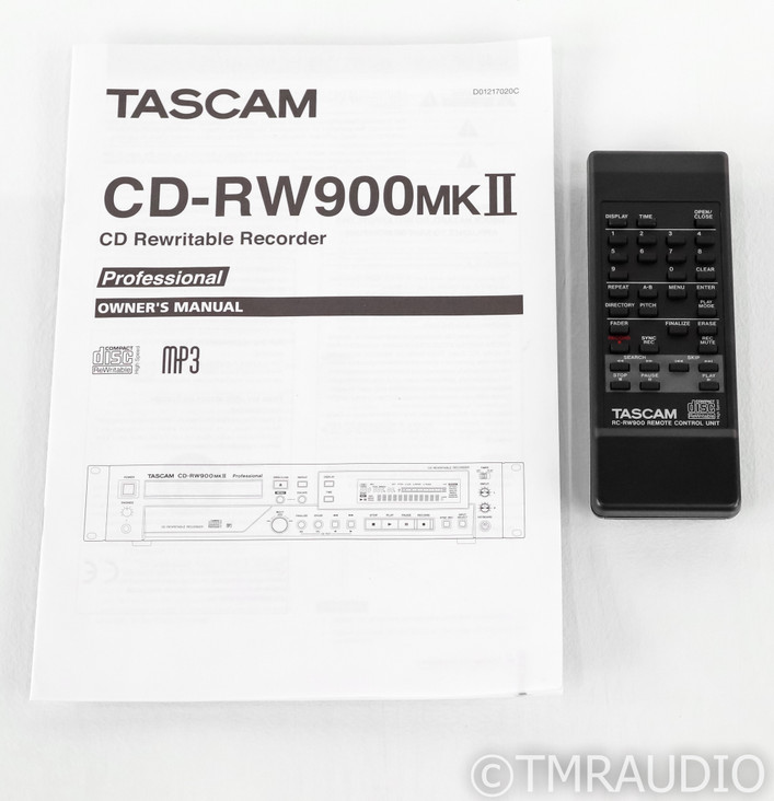 Tascam CD-RW900mkII CD Player / Recorder; CDRW900 MK2; Professional (New)