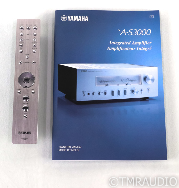 Yamaha A-S3000 Stereo Integrated Amplifier; AS3000; Silver; Remote