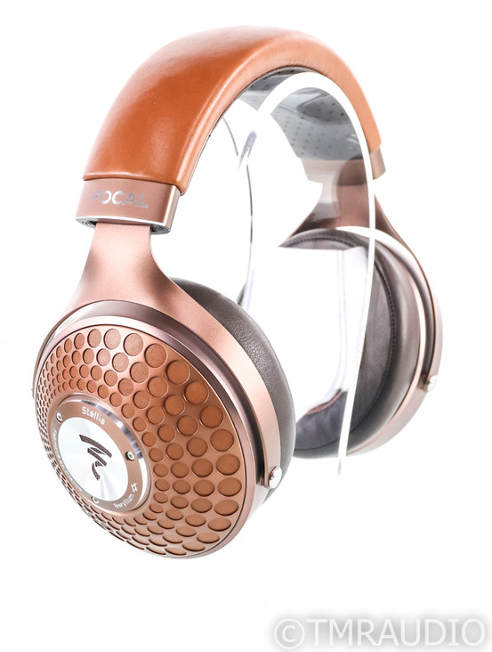 Focal Stellia Closed Back Headphones; Chocolate Leather Pair