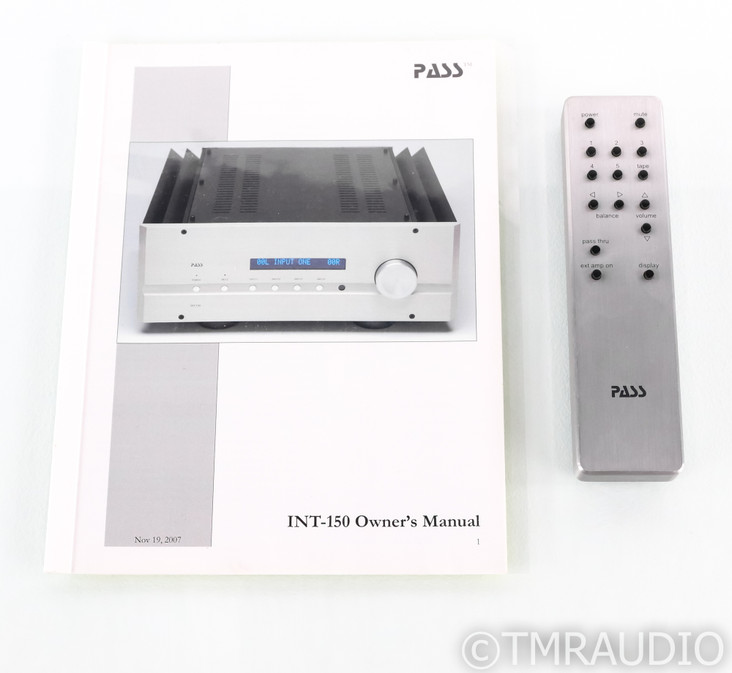 Pass Labs INT-150 Stereo Integrated Amplifier; INT150; Silver; Remote (SOLD)