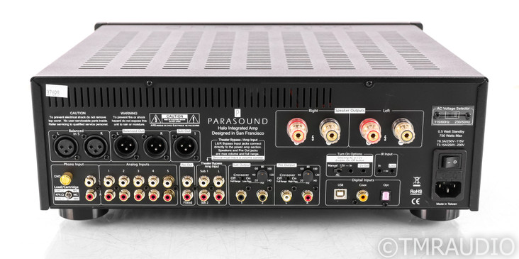 Parasound Halo Integrated 2.1 Channel Amplifier; MM / MC Phono; Black; Remote