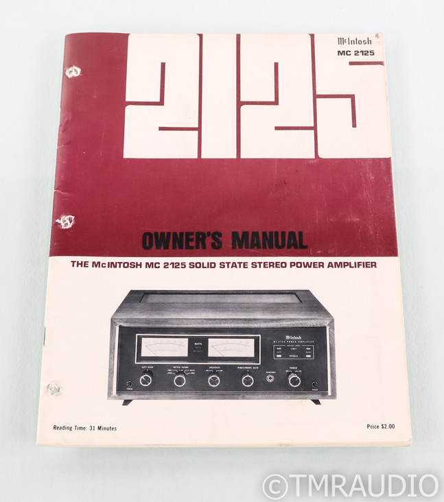 McIntosh MC2125 Vintage Stereo Power Amplifier; MC-2125 (SOLD3)