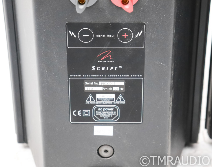 Martin Logan Script Wall Mount Speakers; Black Pair