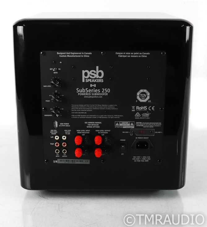 PSB SubSeries 250 10" Powered Subwoofer; High Gloss Black