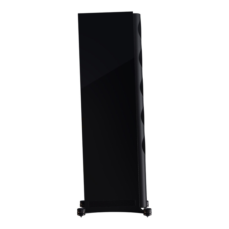 Perlisten S7t Floorstanding Speakers, black piano side profile view