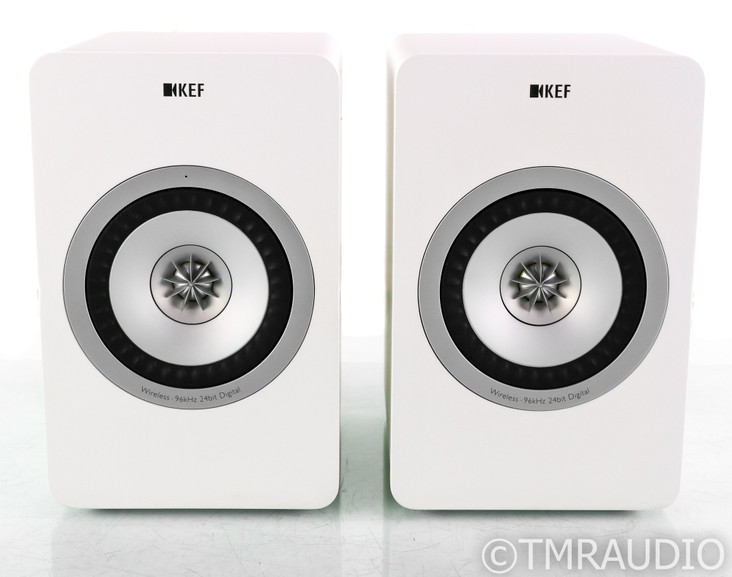 KEF X300A Powered Wireless Bookshelf Speakers; X-300-A; White Pair; 96KHz 24bit