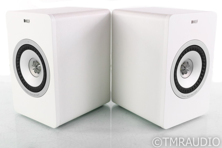 KEF X300A Powered Wireless Bookshelf Speakers; X-300-A; White Pair; 96KHz 24bit