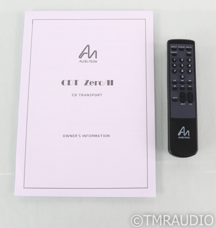Audio Note CDT Zero/II CD Transport; Black; Remote (SOLD)