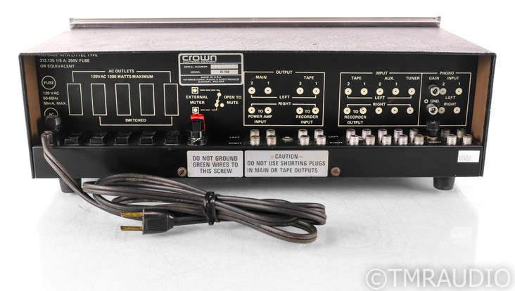 Crown IC 150 Vintage Stereo Preamplifier; IC150; Silver; MM Phono